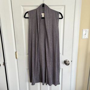 Cynthia Rowley Cardigan Small 100% Linen Open Drape Vest Sleeveless